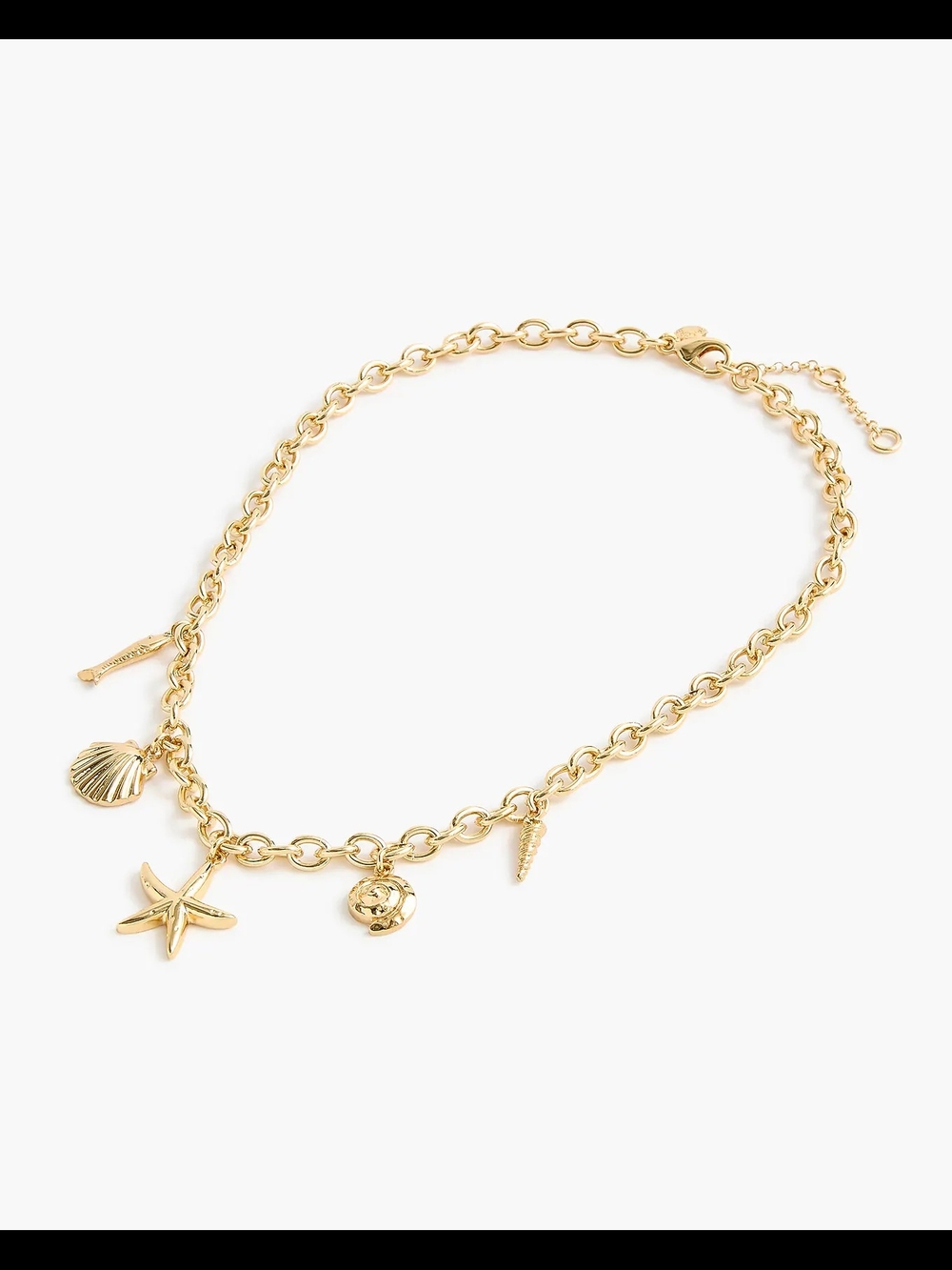 J.Crew Seashell Charm Link Chain Necklace, Gold